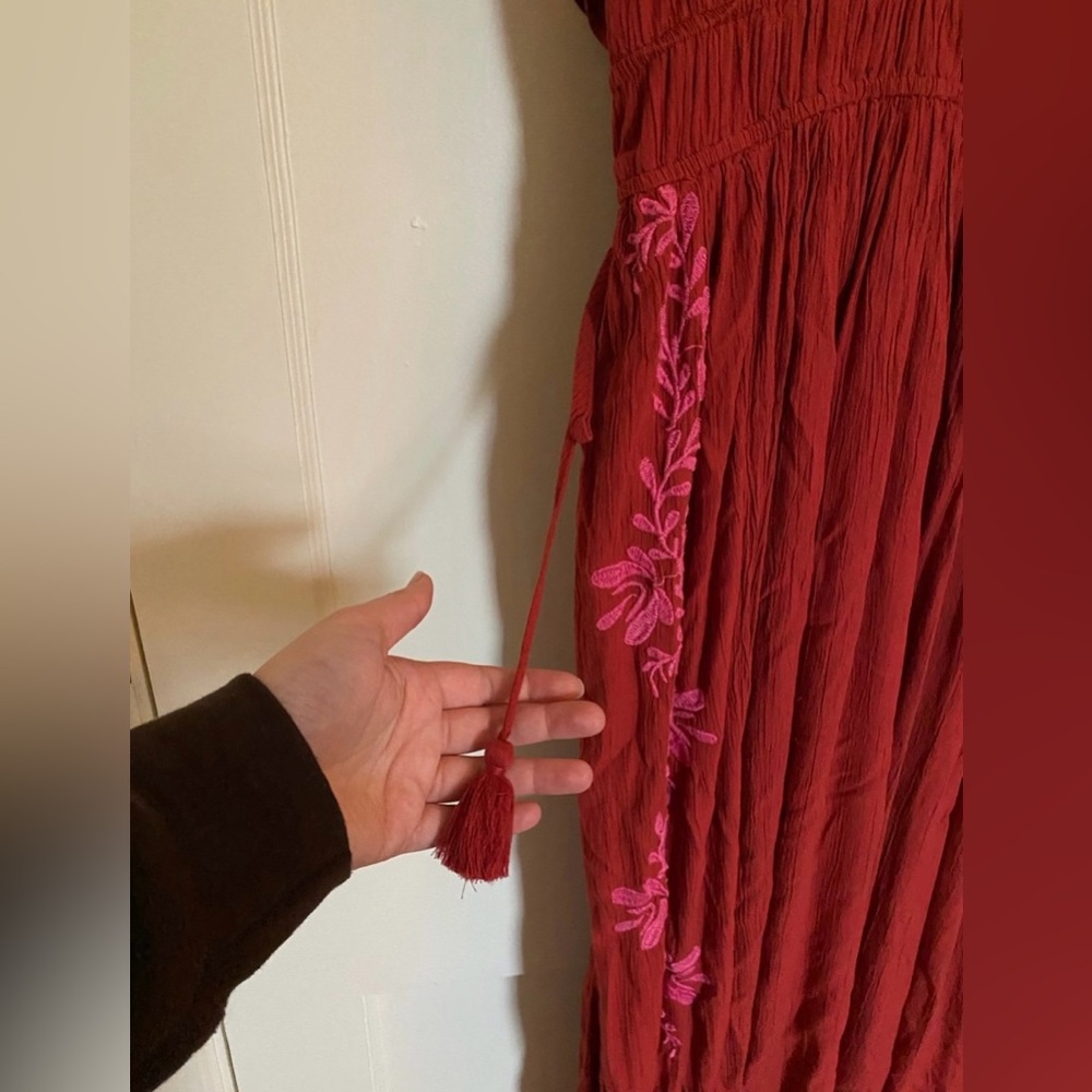 Knox Rose Floral Orange Bohemian Maxi Dress - Picture 5 of 8